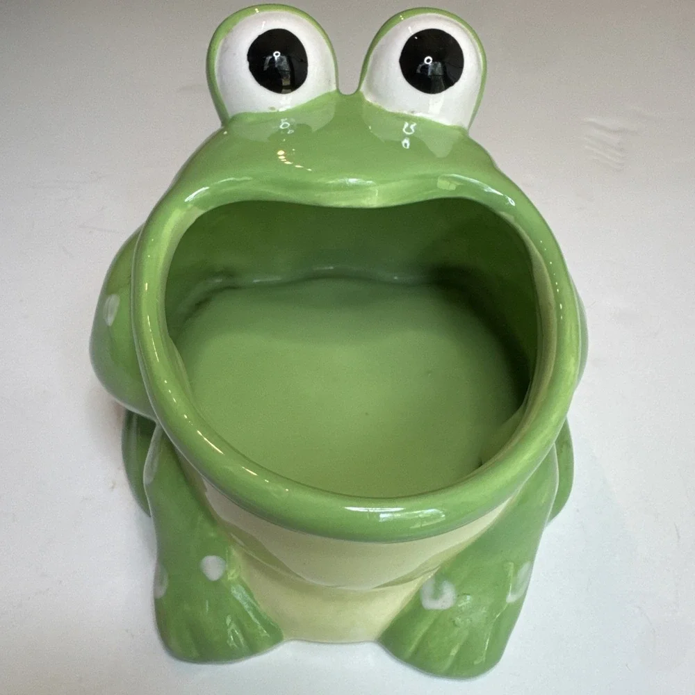 2001 Ceramic Frog Sponge Holder~Boston Warehouse Trading Corp Vintage